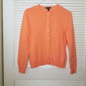 Lands End Peach Cardigan SZ S